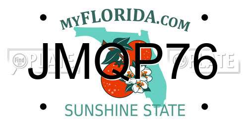 JMQP76 Florida License Plate