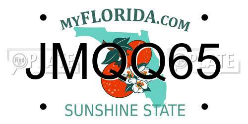 JMQQ65 Florida License Plate