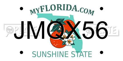 JMQX56 Florida License Plate