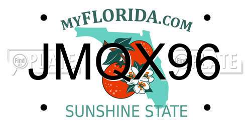 JMQX96 Florida License Plate