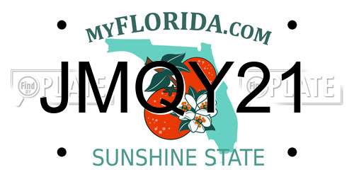 JMQY21 Florida License Plate