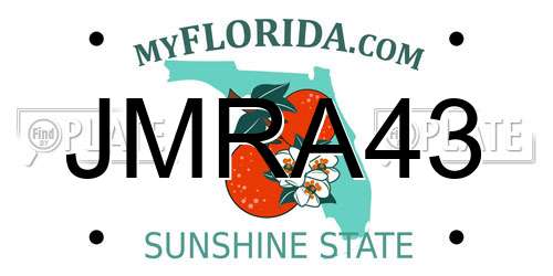 JMRA43 Florida License Plate