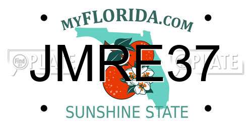 JMRE37 Florida License Plate