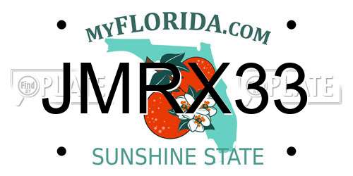 JMRX33 Florida License Plate