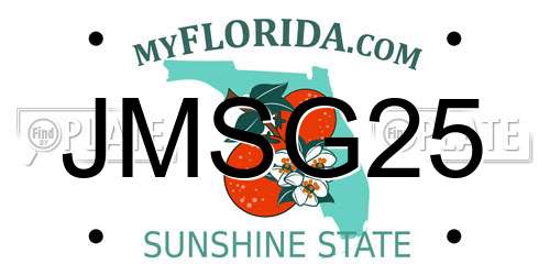 JMSG25 Florida License Plate