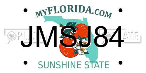 JMSJ84 Florida License Plate