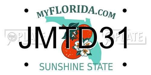 JMTD31 Florida License Plate