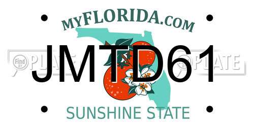 JMTD61 Florida License Plate