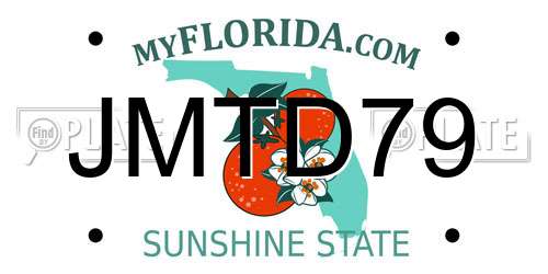 JMTD79 Florida License Plate