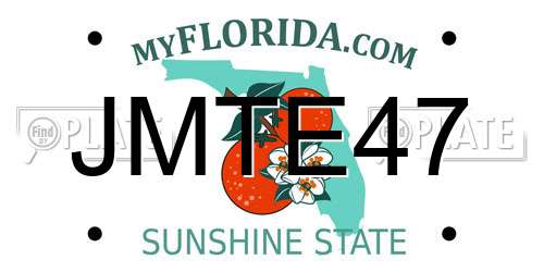 JMTE47 Florida License Plate