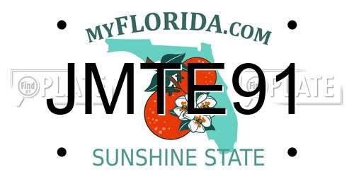 JMTE91 Florida License Plate