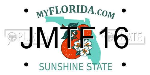 JMTF16 Florida License Plate