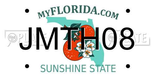 JMTH08 Florida License Plate