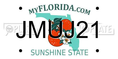 JMUJ21 Florida License Plate