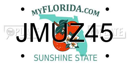 JMUZ45 Florida License Plate