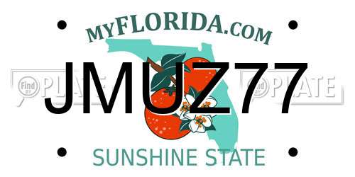 JMUZ77 Florida License Plate