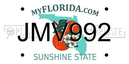 JMV992 Florida License Plate