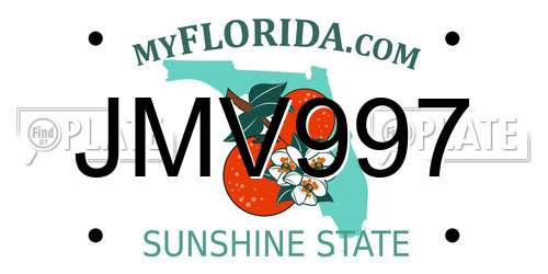 JMV997 Florida License Plate