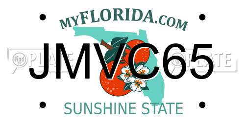 JMVC65 Florida License Plate