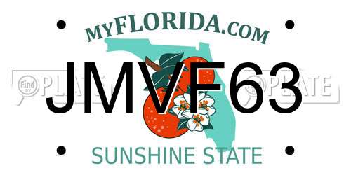 JMVF63 Florida License Plate