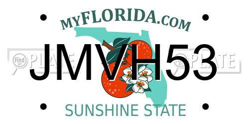 JMVH53 Florida License Plate