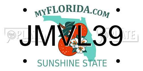 JMVL39 Florida License Plate