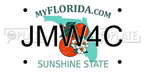 JMW4C Florida License Plate