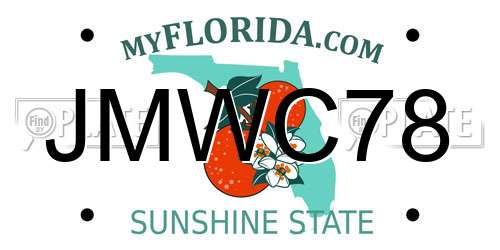 JMWC78 Florida License Plate