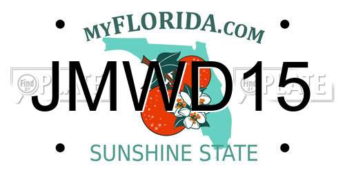 JMWD15 Florida License Plate