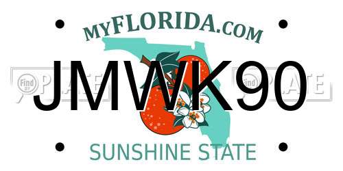 JMWK90 Florida License Plate