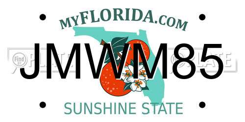 JMWM85 Florida License Plate
