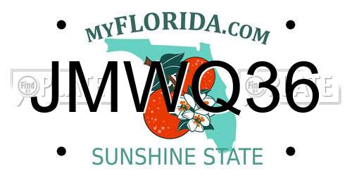 JMWQ36 Florida License Plate