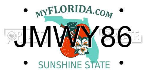 JMWY86 Florida License Plate