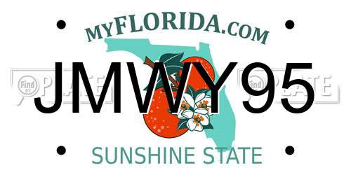 JMWY95 Florida License Plate