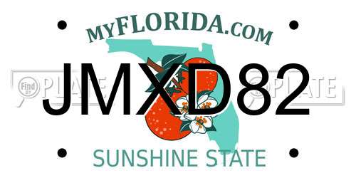 JMXD82 Florida License Plate