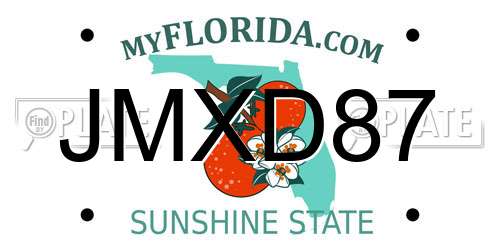 JMXD87 Florida License Plate