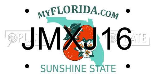 JMXJ16 Florida License Plate