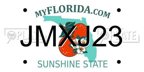JMXJ23 Florida License Plate