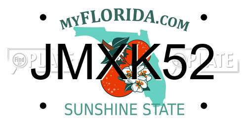 JMXK52 Florida License Plate