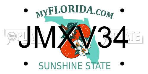 JMXV34 Florida License Plate