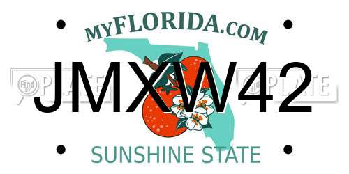JMXW42 Florida License Plate