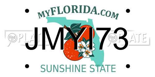 JMYI73 Florida License Plate