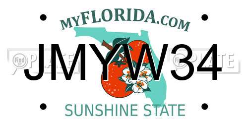 JMYW34 Florida License Plate