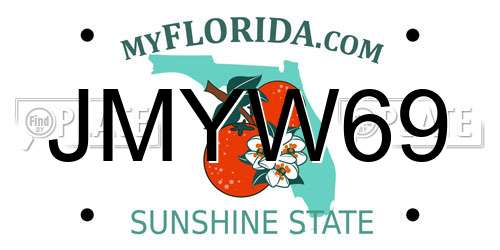 JMYW69 Florida License Plate