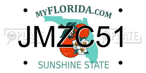 JMZC51 Florida License Plate