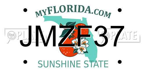 JMZF37 Florida License Plate