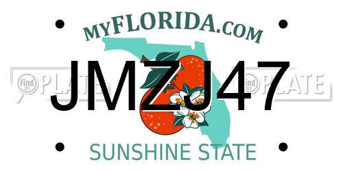 JMZJ47 Florida License Plate