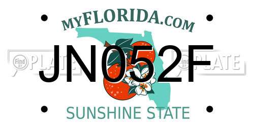 JN052F Florida License Plate