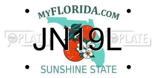JN19L Florida License Plate