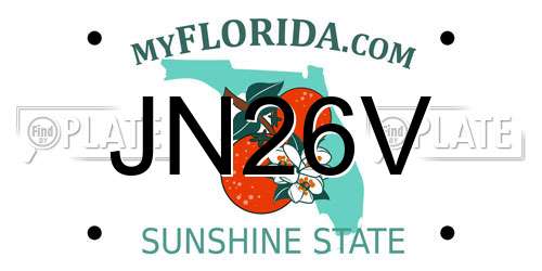 JN26V Florida License Plate